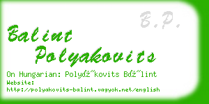 balint polyakovits business card